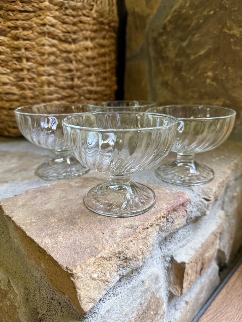 Vintage Luminarc Swirl Dessert Cups